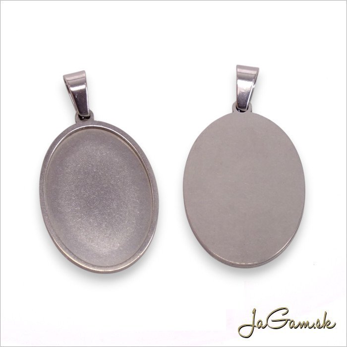 Prívesok s lôžkom CHIRURGICKÁ OCEĽ 25x18mm, 1ks (CH1668)